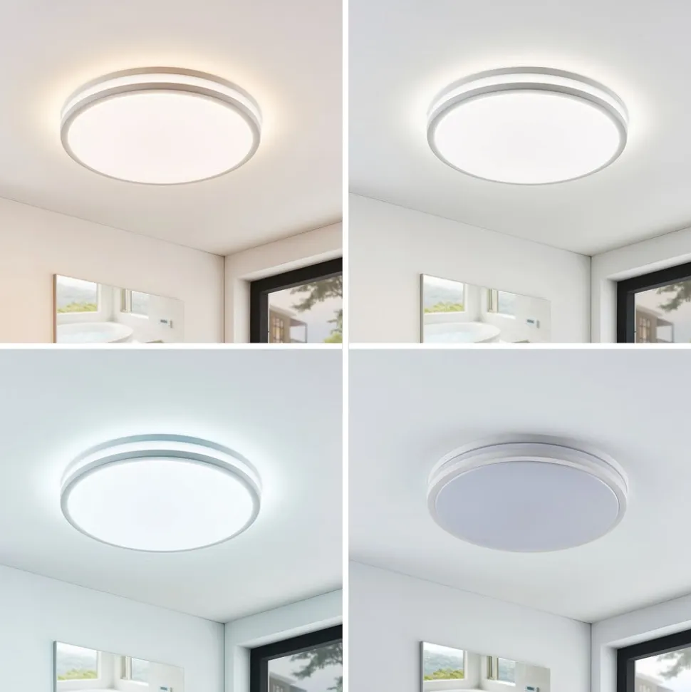 Arnim LED-loftlampe, hvid, plast, Ø 49 cm, IP44