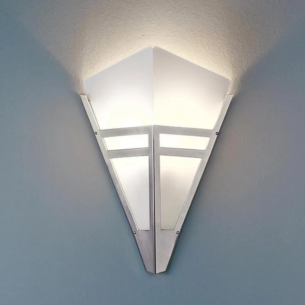 Art deco-væglampe fra 1980, forkromet metal