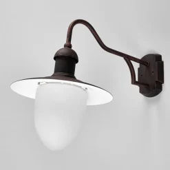 Aruba udendørs væglampe, Ø 25 cm, rustbrun