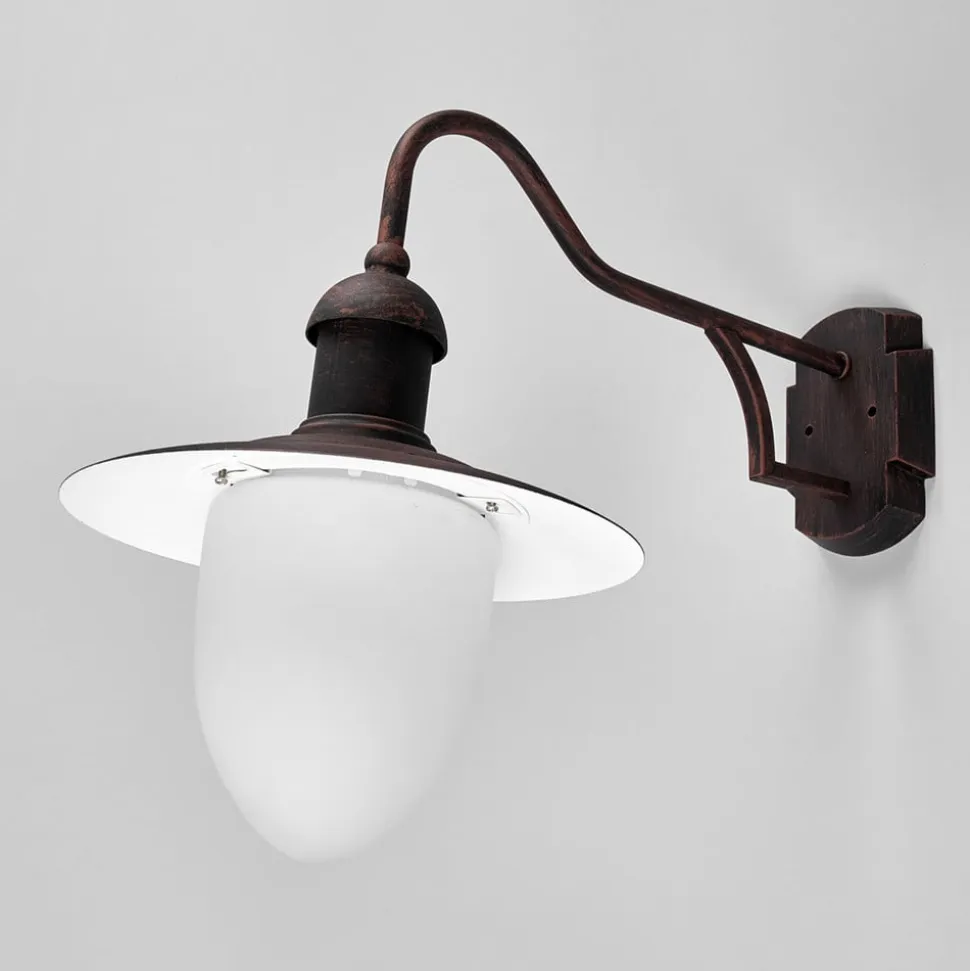 Aruba udendørs væglampe, Ø 25 cm, rustbrun