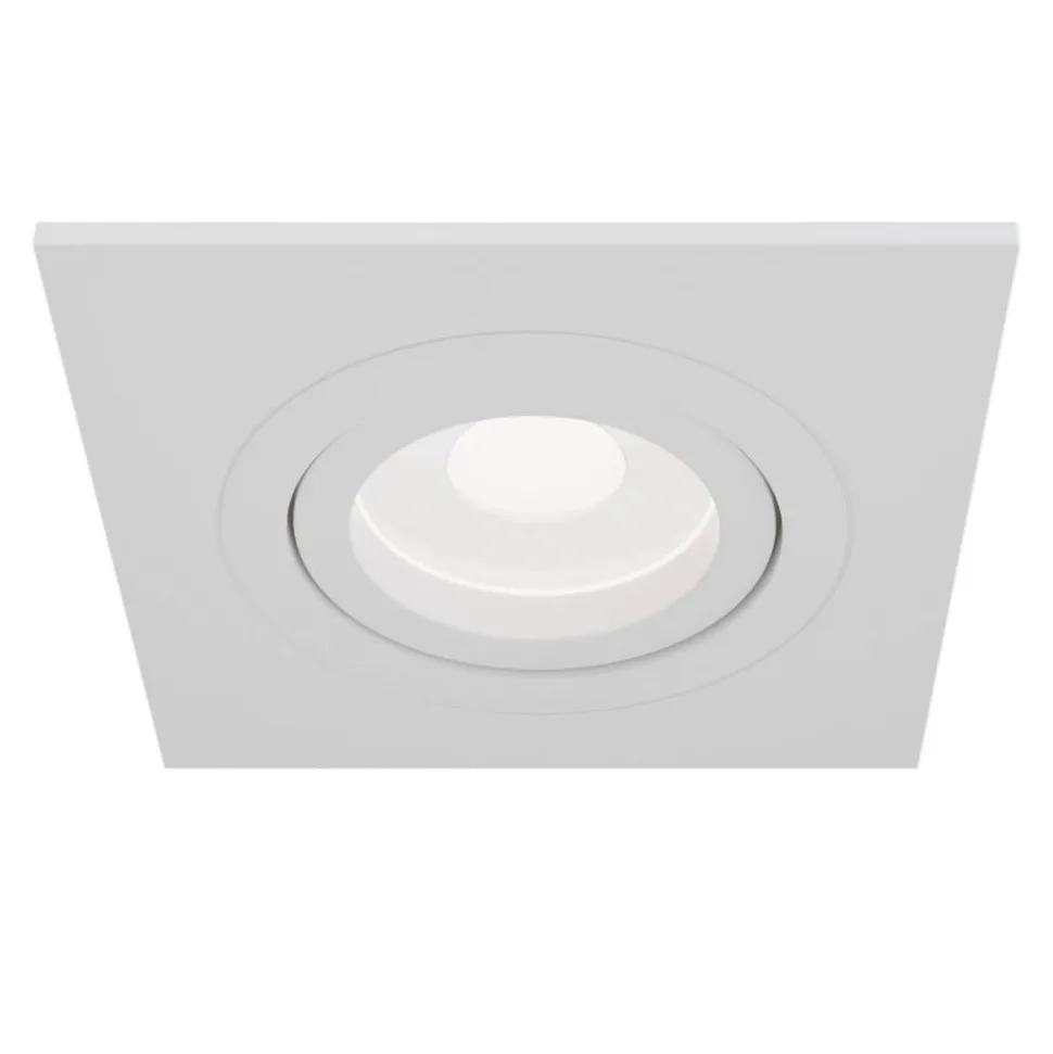 Atom indbygningsspot, GU10, hvid, kantet ramme