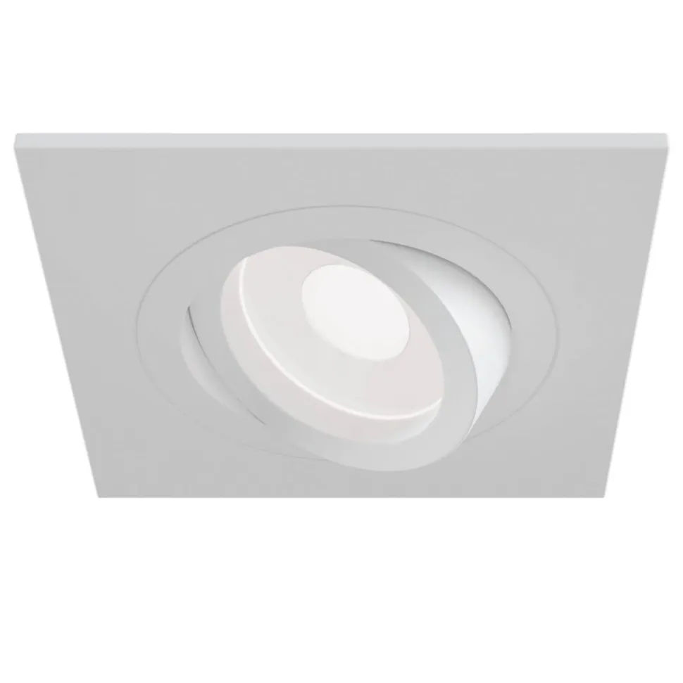 Atom indbygningsspot, GU10, hvid, kantet ramme