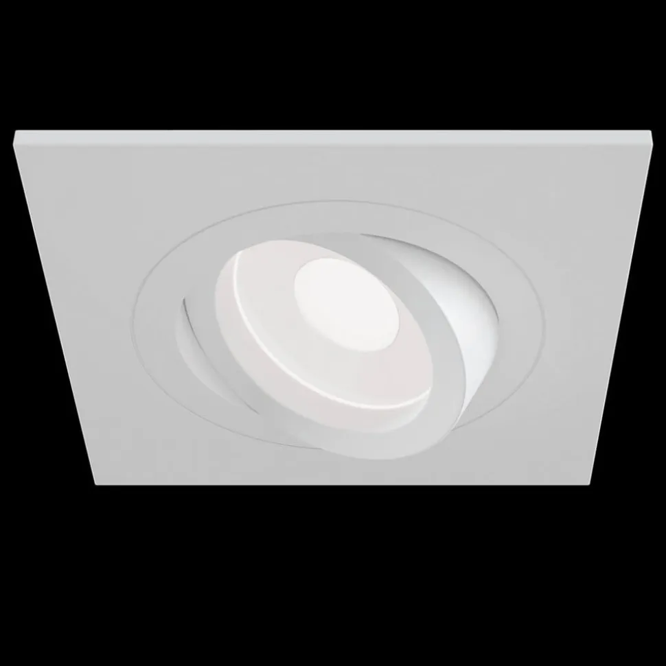 Atom indbygningsspot, GU10, hvid, kantet ramme