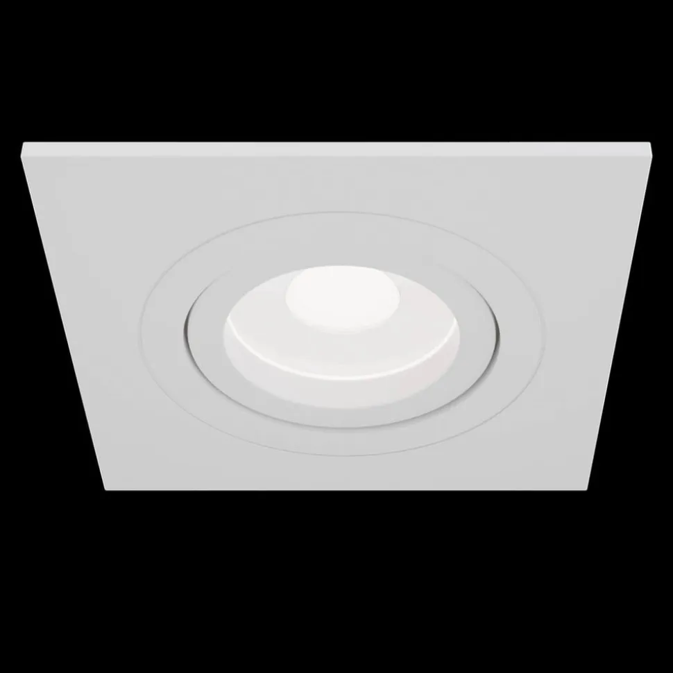 Atom indbygningsspot, GU10, hvid, kantet ramme