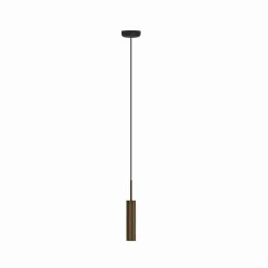 Audo hængelampe Tubulaire, højde 24 cm, bronze, aluminium