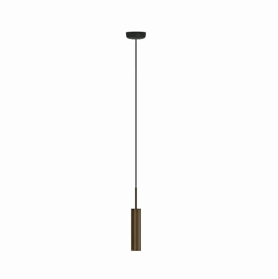 Audo hængelampe Tubulaire, højde 24 cm, bronze, aluminium
