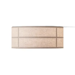 Audo loftlampe Hashira, naturfarve, hør, Ø 50 cm