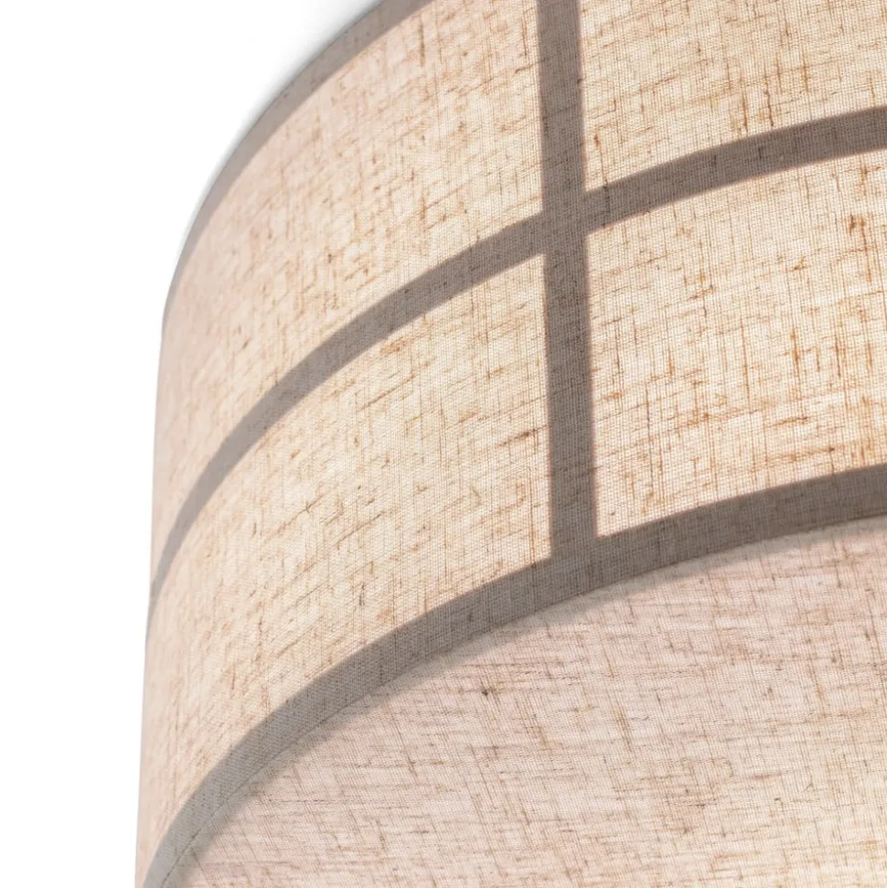 Audo loftlampe Hashira, naturfarve, hør, Ø 50 cm