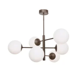 Aurora hængelampe, brun, Ø 60 cm, 6 lyskilder, glas, E14