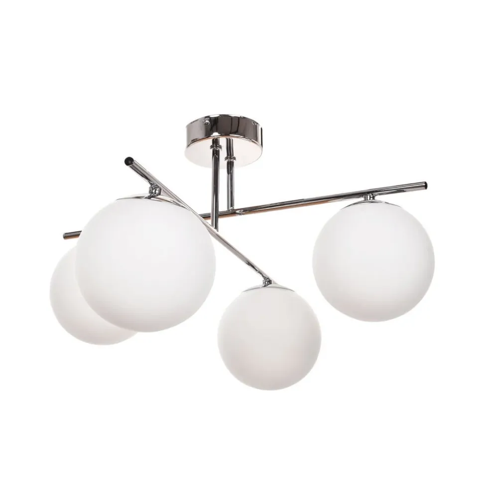 Aurora loftlampe, krom, Ø 50 cm, 4 lyskilder, glas, E14