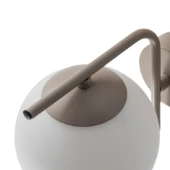 Aurora væglampe, beige, glas, 17 cm høj, kugle, E14