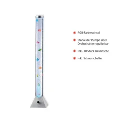 Ava vandsøjle med LED’er og fisk, højde 120cm