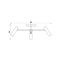 Axion loftlampe, 3 lyskilder, titanfarvet, stål