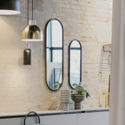 AYTM Angui spejl, antracit, højde 78 cm, glas, stål