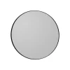 AYTM Circum-spejl, grå/sort, Ø 70 cm, glas, MDF-træ