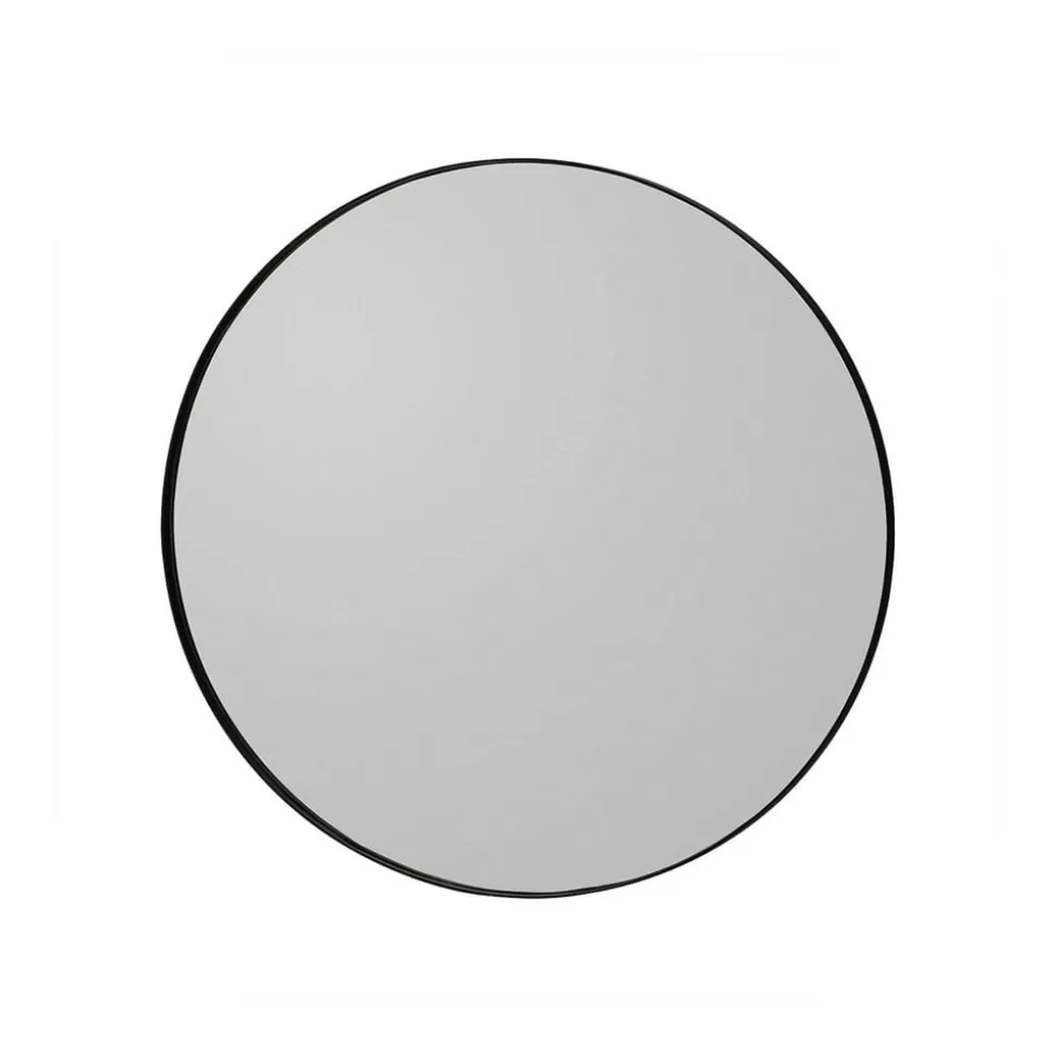 AYTM Circum-spejl, grå/sort, Ø 70 cm, glas, MDF-træ