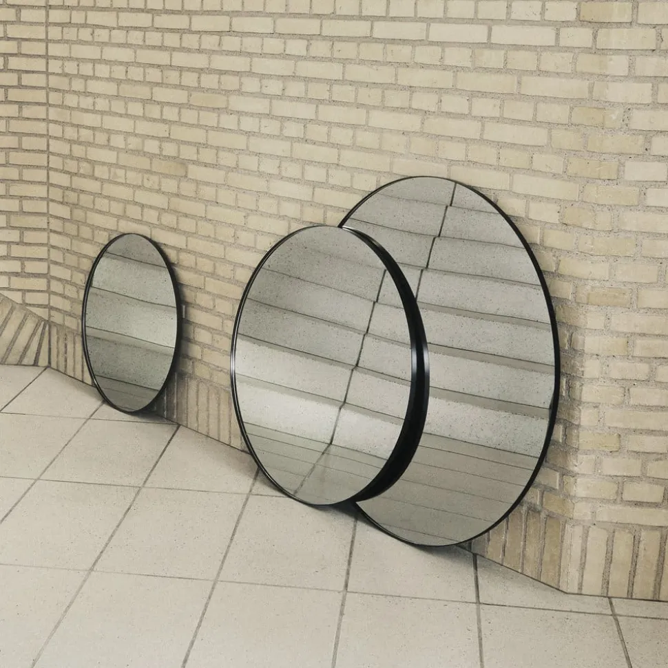 AYTM Circum-spejl, klar/sort, Ø 70 cm, glas, MDF-træ