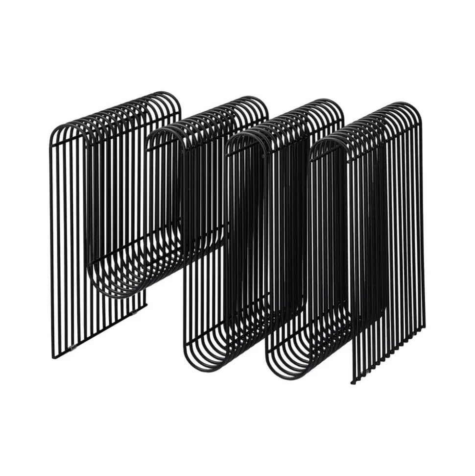 AYTM Curva magasinholder, sort, bredde 40 cm, stål