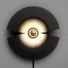 AYTM Cycnus væglampe, sort, Ø 30 cm, stik, aluminium, E27