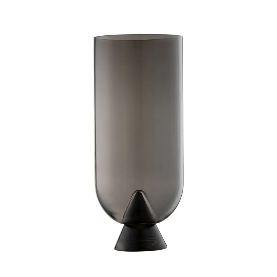 AYTM Glacies-vase, røgfarvet grå, højde 29 cm, glas, mundblæst
