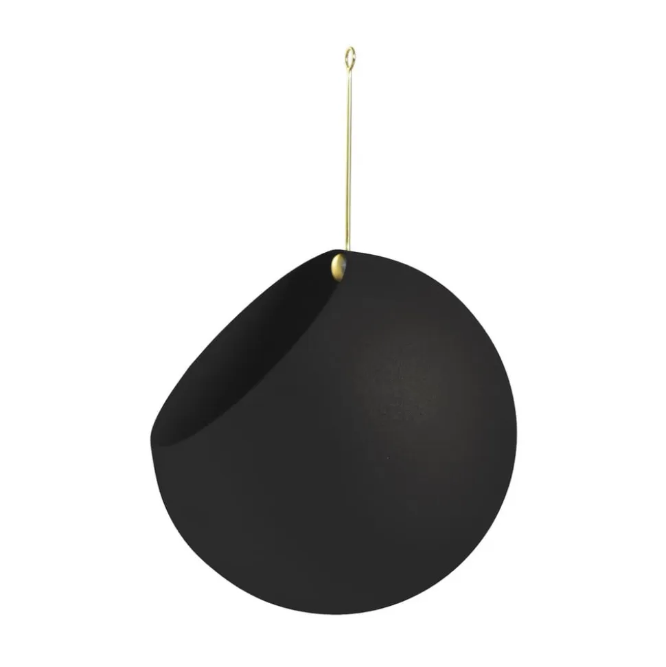 AYTM Globe blomsterkrukke, hængende, Ø 21 cm, sort, aluminium