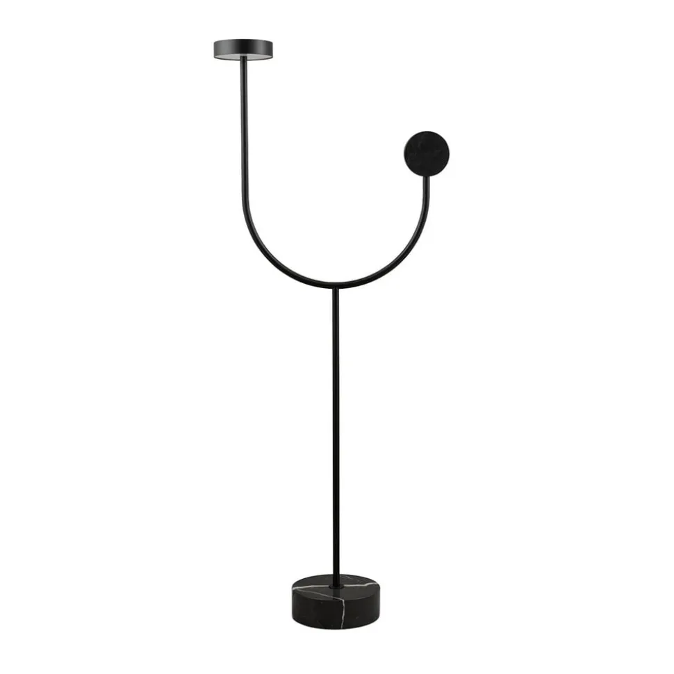 AYTM LED-gulvlampe Grasil, sort, marmor, højde 127 cm