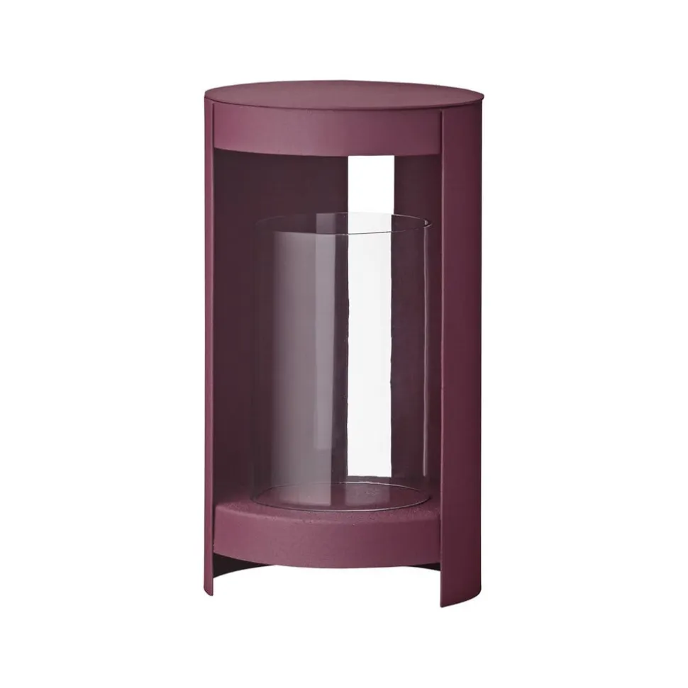 AYTM lygte Ora, mørkerød, højde 28,2 cm, glas, aluminium