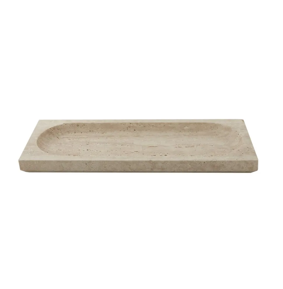 AYTM Regina skål, længde 40 cm, bredde 16 cm, travertin