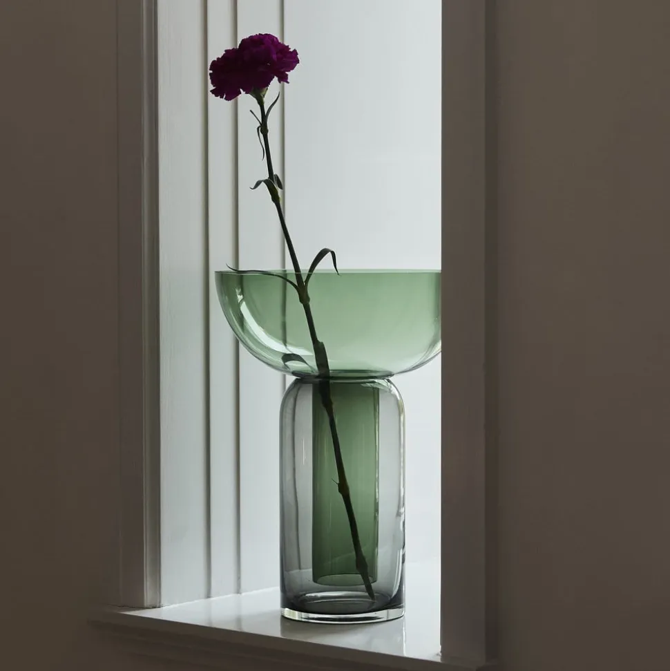 AYTM Vase Torus, grøn, Ø 25 cm, højde 33 cm, glas