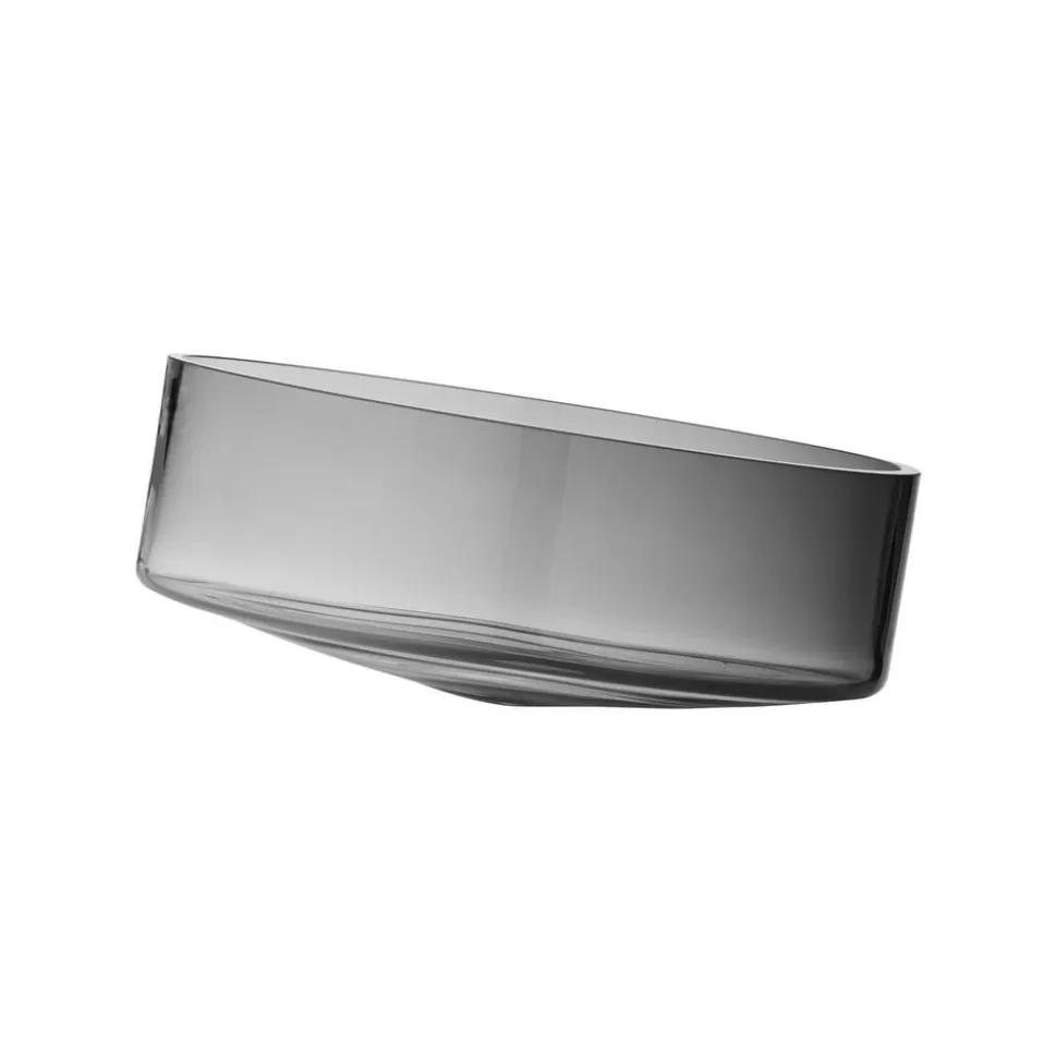 AYTM Volvi skål, røgfarvet grå, Ø 25 cm, glas, base, marmor