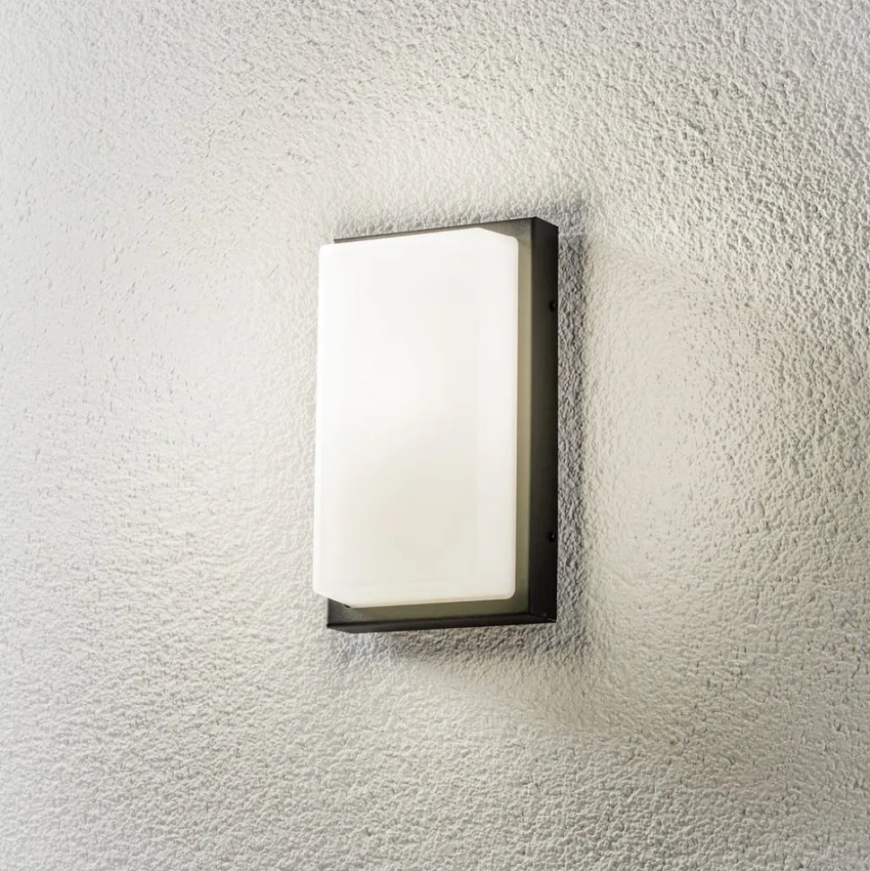 Babett E27 udendørs væglampe med sensor, grafit