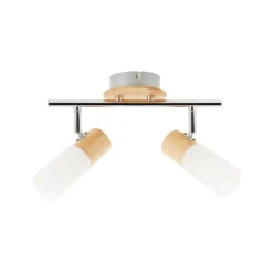 Babsan loftspot, længde 27,5 cm, lyst træ, 2 lyskilder.