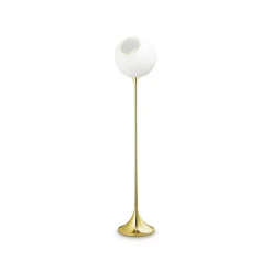 Ballroom gulvlampe, hvid, glas, mundblæst, dæmpbar