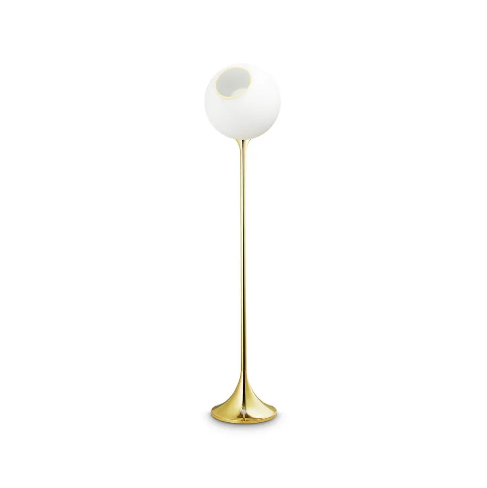 Ballroom gulvlampe, hvid, glas, mundblæst, dæmpbar