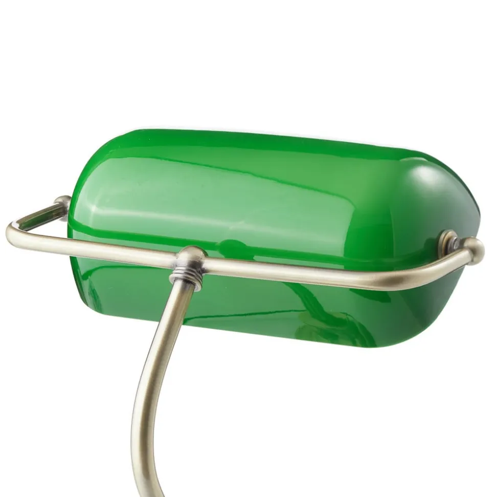 Bankers klassisk bordlampe 42 cm grøn