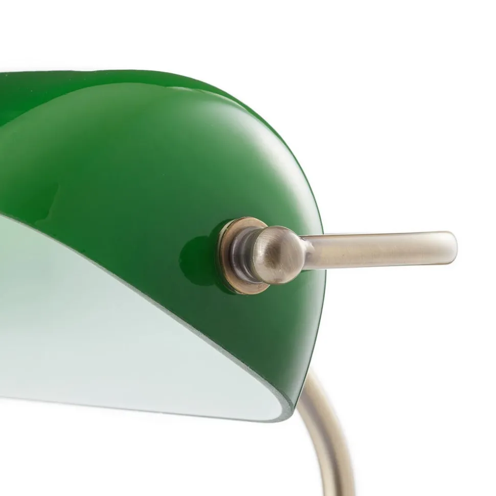 Bankers klassisk bordlampe 42 cm grøn