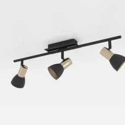 Barnham LED loftspot, længde 58,5 cm, sort/kobber