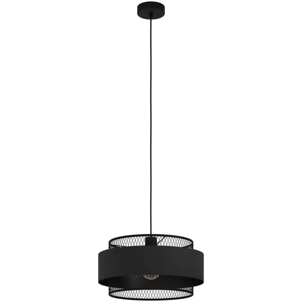 Bazely hængelampe, Ø 40 cm, sort, stof