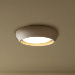 Beacon loftlampe Fjord, brun, gips, Ø 28 cm, GX53