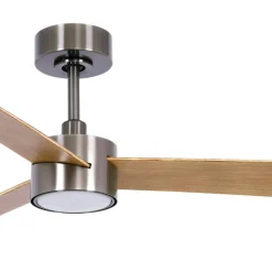 Beacon loftsventilatorlampe Climate IV nikkel/teak lydløs