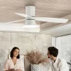 Beacon loftventilator med lys Flusso hvid Ø 132 cm støjsvag
