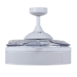 Beacon loftventilatorlampe Fanaway Fraser hvid/klar lydløs
