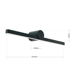 Beauty LED-spejlbelysning, bredde 61 cm, sort