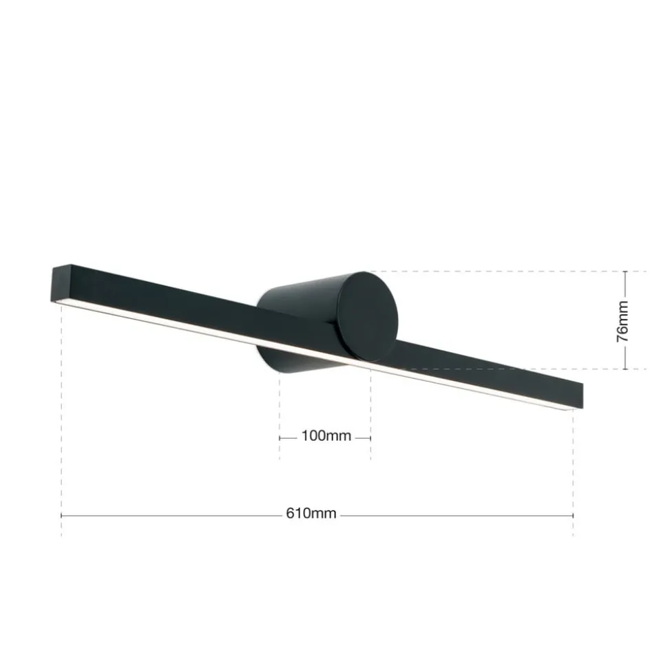 Beauty LED-spejlbelysning, bredde 61 cm, sort