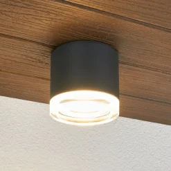 BEGA 66056K3 udendørs loftlampe, grafit 3.000K 62°