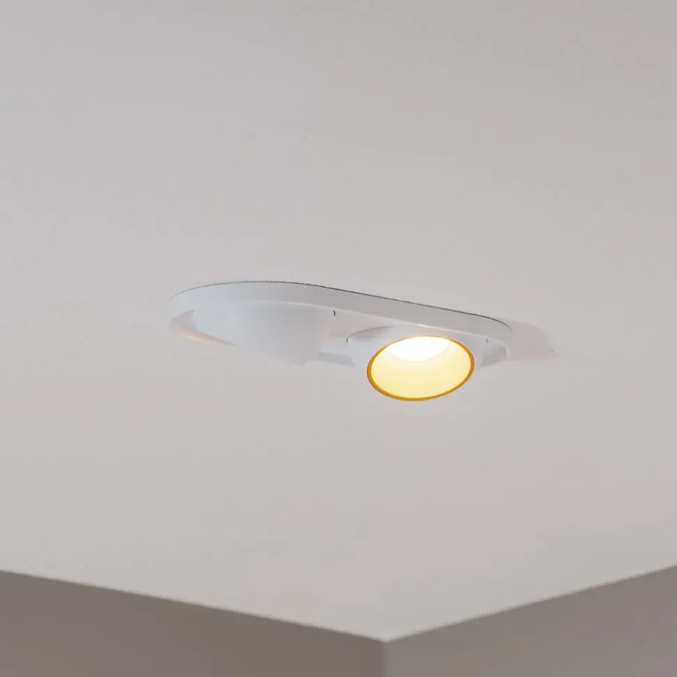 Bega LED indbygningsspot Studio Line, hvid/messing, 2 lyskilder.