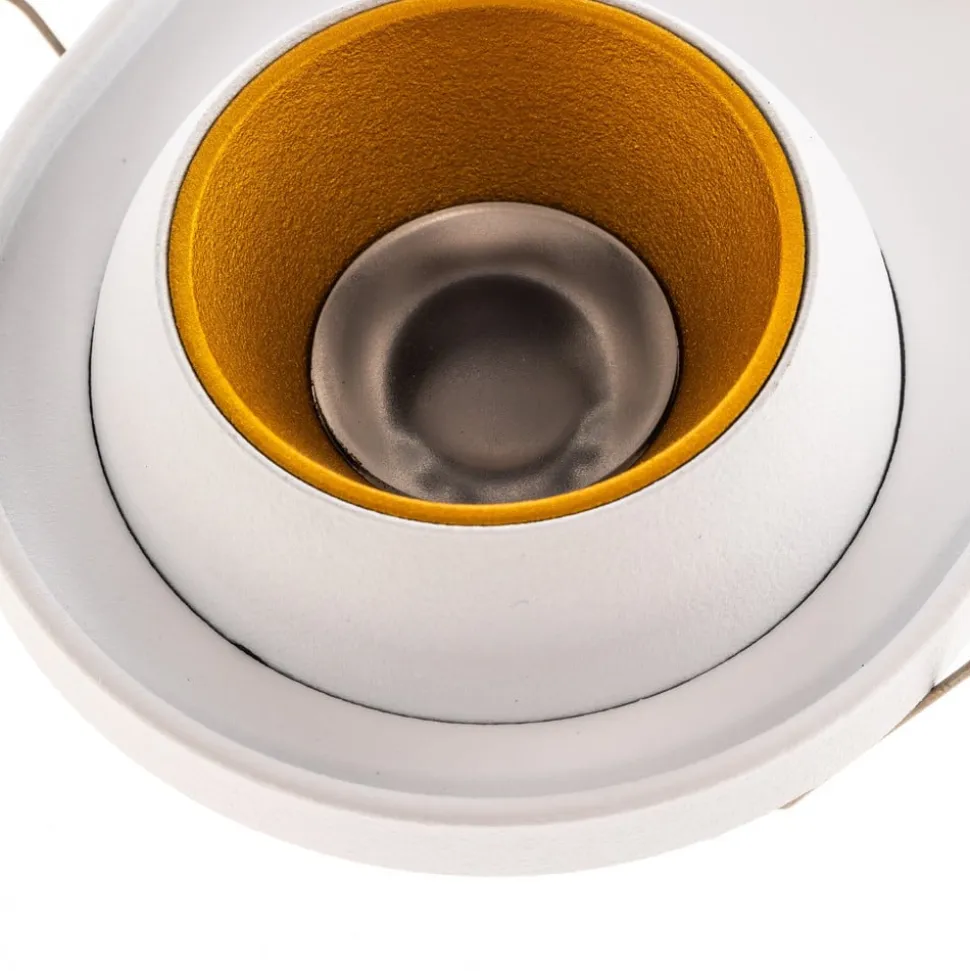 Bega LED indbygningsspot Studio Line, hvid/messing, 2 lyskilder.