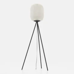 Belgrave gulvlampe, højde 141,5 cm, sort/hvid, metal
