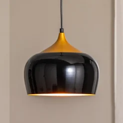 Berceste 212-S hængelampe Ø30cm sort/guld