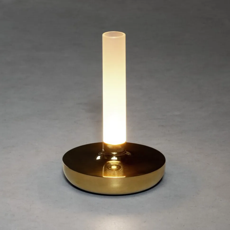 Biarritz LED-bordlampe, IP54, batteri, CCT, guld